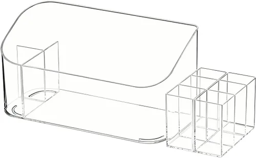Vista 12 de SUNFICON Bandeja Soporte Organizador de Maquillaje Estuche Expositor de Cosméticos de Mesa Escritorio Tocador Encimera Baño Pared Gabinete Caja