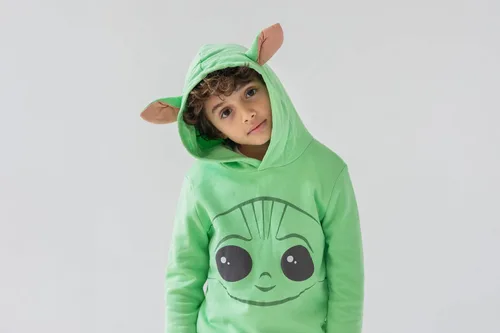 Vista 3 de STAR WARS Mandalorian The Child - Disfraz de cosplay con capucha para bebés a niños grandes