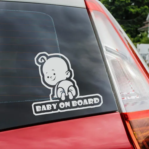 Vista 13 de Cartel de bebé a bordo – Divertido adhesivo para automóviles – Mantén a tu pequeño seguro con esta calcomanía de bebé en coche – Adhesivo
