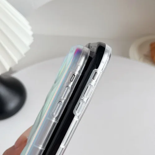 Vista 5 de Caseative Funda para iPhone 11, color negro Galjanoplastia de cromo suave de la burbuja del meteorito de la onda de la ondulación