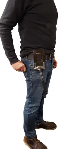 Vista 5 de LAUTUS Soporte de martillo de acero resistente de cuero de alta calidad Funda para hacha Organizador de herramientas Funda Estuche
