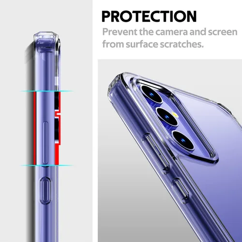 Vista 5 de Defender - Funda transparente para Samsung Galaxy A54, funda para Samsung Galaxy A54 5G, absorción de impactos, parachoques híbrido de aire, a