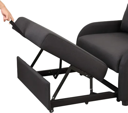 Vista 9 de Sofá cama extraíble 3 en 1, sofá cama convertible con 2 bolsillos laterales para mesa de ala y carga USB para tela de línea de siesta para sala