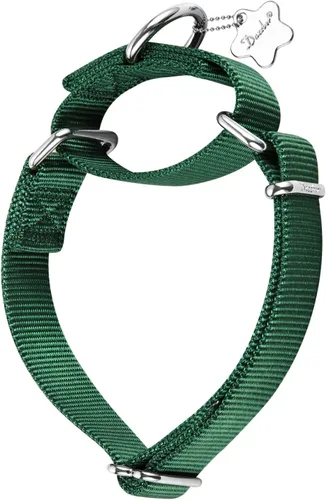 Vista 16 de Martingale collares para perros, ajustable, durable, color sólido, de nylon, Collar para perro grande, mediano y pequeño, por Dazzber, Rosado