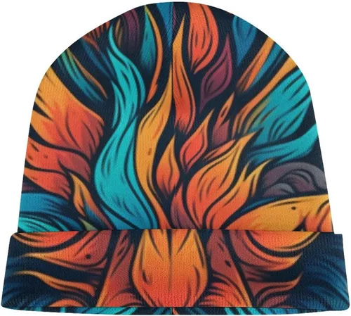 Vista 4 de Viking Norse Myth Fenrir Wolf Tattoo - Gorro tejido con puños, suave y elástico, para exteriores