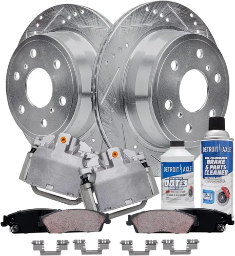 Vista 44 de Detroit Axle - Rotores de freno para Toyota Avalon 2020-2021 Camry 2020-2024, repuesto de rotores de freno de disco perforados y ranurados: rotor