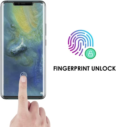 Vista 5 de Paquete de 3 protectores de pantalla para Huawei Mate 20 Pro, vidrio templado [juego UV], adhesivo de pantalla completa de borde a borde, reparación