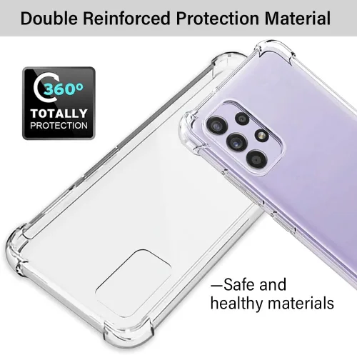 Vista 11 de Funda para Samsung A52, Galaxy A52 5G con protector de pantalla, a prueba de golpes, transparente, delgada, suave, de silicona TPU protectora