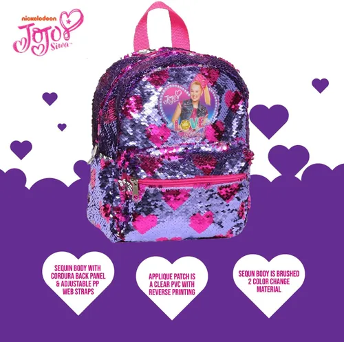 Vista 5 de JoJo Siwa Mini Backpack with Brushed Sequins, PinkPurple, Medium