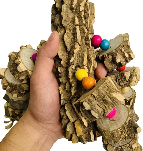 Vista 4 de Juguetes de guacamayos extra grandes, juguetes de loro de madera natural