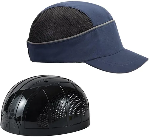 Vista 7 de MOHEEN Gorra de seguridad estilo gorra de béisbol con rayas reflectantes, ligera y transpirable, gorra de protección para la cabeza