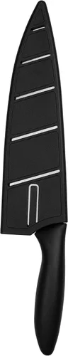 Vista 3 de Kershaw Cuchillo de chef de 8 pulgadas, negro, hoja de borde liso de acero inoxidable de 8 pulgadas, funda incluida, mango cómodo, cuchillo de chef