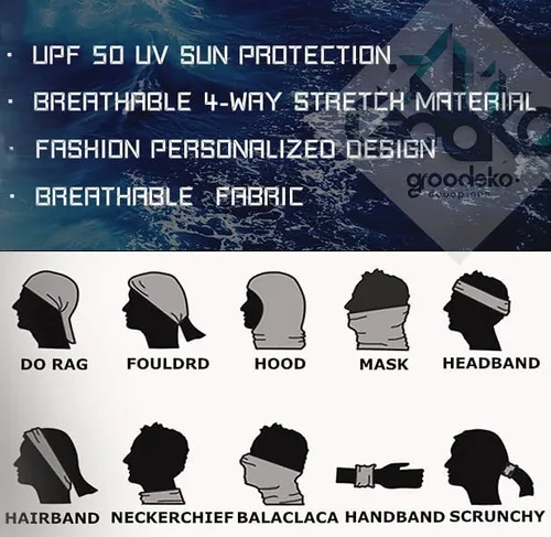 Vista 7 de Polainas para el cuello, protección solar UV sin costuras, bandana de calavera sin costuras, máscara de Gator Joker para hombres y mujeres, deportes