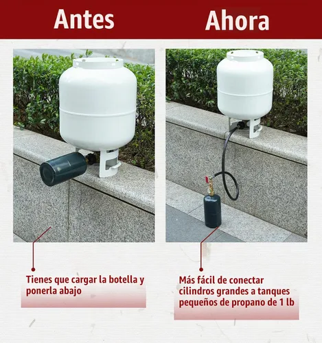 Vista 6 de CALPOSE Manguera adaptadora de repuesto de propano de 3 pies con medidor y válvula de control de encendido/apagado, manguera de recarga de propano