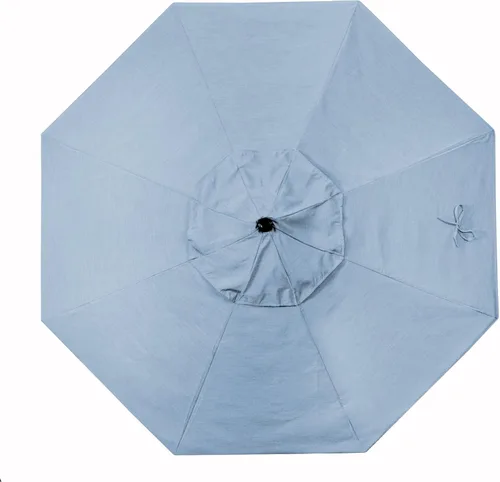 Vista 3 de California Umbrella ALTO908117-5410 Venture Series - Sombrilla comercial para patio, 9 pies redonda, color azul aire Sunbrella