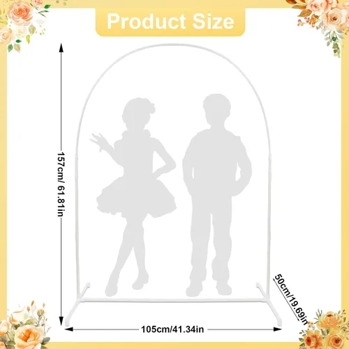 Vista 2 de Soporte de arco de PVC de 5.2 pies con base para piso, kit de arco de globos ligero desmontable con base de bolsa de agua para estabilidad
