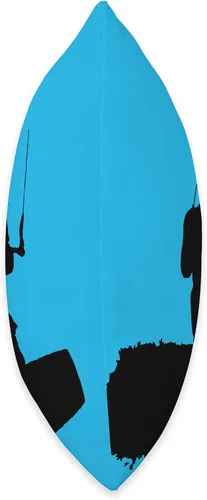 Vista 2 de Kitesurf Gifts and Surf Lover Tees by taiche Kitesurfer Surfing A Wave Artistic Black Silhouette Throw Pillow, 16x16, Multicolor