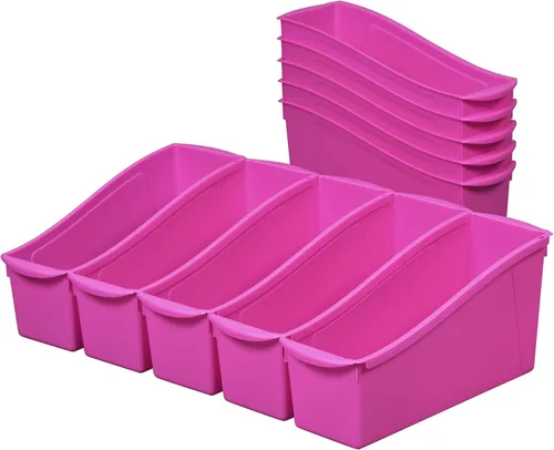 Vista 17 de ECR4Kids Linking - Papelera de plástico para libros, organización multiusos, surtido, 10 piezas