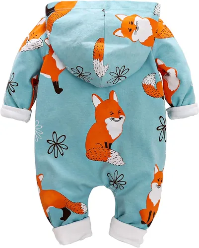 Vista 2 de Yierying Ropa con cremallera para bebé elegante diseño de zorro de manga larga con capucha para bebé