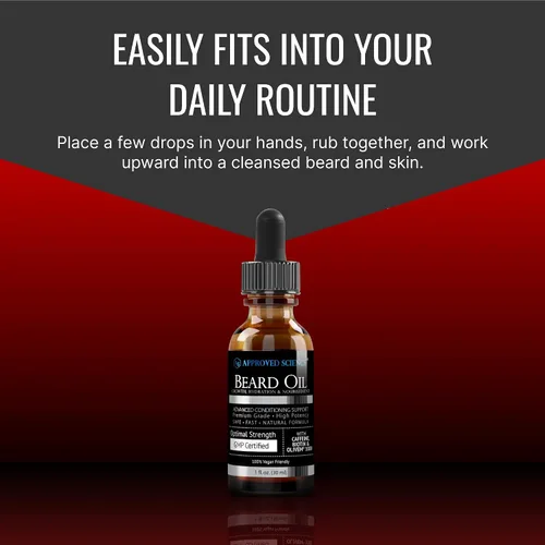 Vista 5 de Approved Science Aceite para barba – Promueve el crecimiento del cabello y combate la sequedad – Aceites de jojoba, argán y romero – Fórmula