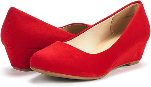 Vista 3 de DREAM PAIRS Debbie - Zapatos de tacón de cuña media para mujer