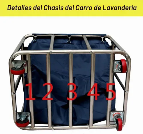 Vista 4 de Easyars Carrito de lavandería grande con ruedas, cesta de almacenamiento con ruedas de alta resistencia, camión de carga de 330 libras para hoteles