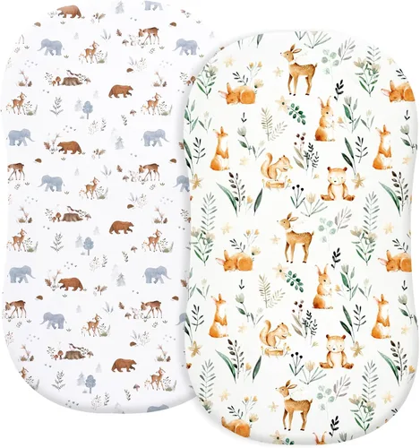 Vista 20 de PHF Juego de sábanas de moisés suave, paquete de 2 sábanas sedosas, cómodas y transpirables para bebés niños y niñas, ajuste universal para la Castle