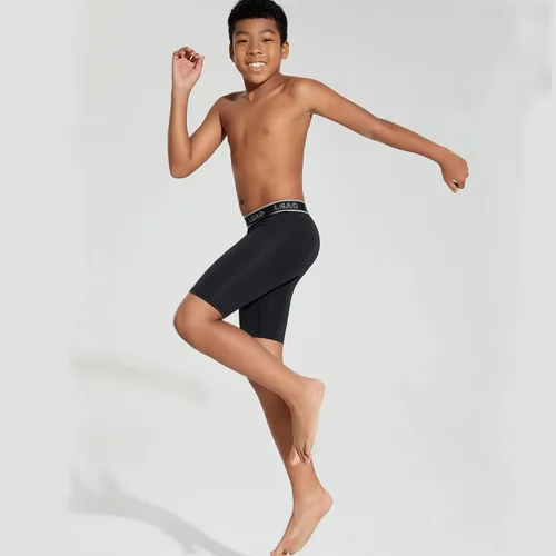 Vista 6 de LEAO Pantalones cortos de compresión para niños y jóvenes, paquete de 2