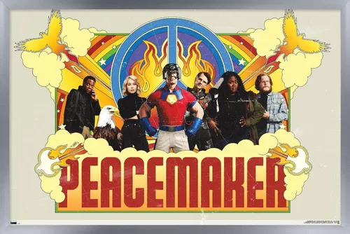 Vista 11 de Trends International DC Comics TV Peacemaker - Póster de pared de grupo, 22.4 pulgadas de largo x 14.7 pulgadas, versión enmarcada de madera