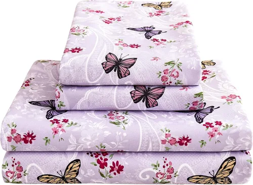 Vista 59 de Softan Juego de sábanas tamaño matrimonial con estampado geométrico de rombos y leopardo, sábanas bajeras de microfibra con bolsillo profundo de 15