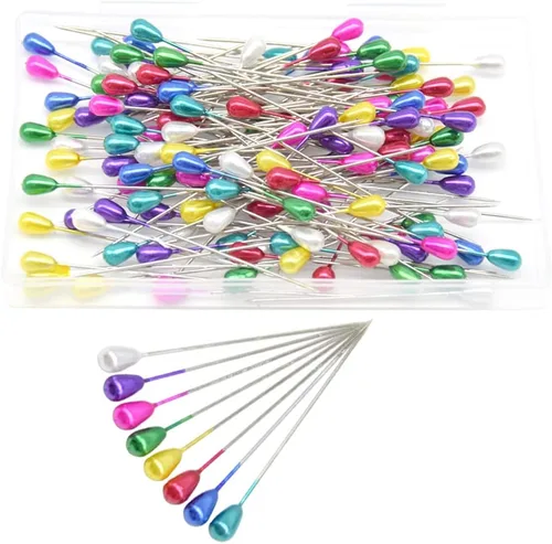 Vista 10 de 800 alfileres de costura rectos con cabezas de plástico de bola de colores para tela, joyería, manualidades, costura (1.496 pulgadas/color)