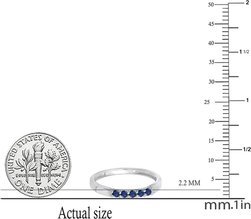 Vista 143 de Dazzlingrock Collection Anillo de boda redondo de 5 piedras preciosas o diamantes para mujer en oro macizo de 10 K/14 K/18 K