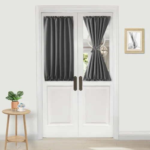 Vista 119 de DWCN Cortinas para Puertas Francesas – Cortinas opacas térmicas con bolsillo para barra para puertas con ventana de cristal, puertas de cocina