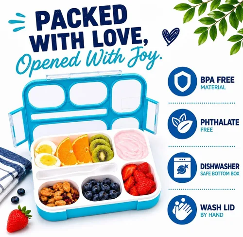 Vista 7 de Fiambrera BENTO para niños, fiambrera para mujer, adultos, recipiente para guardar la comida hermético Fiambreras para raciones planificadas