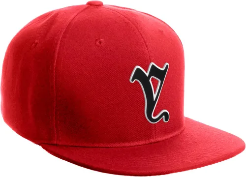 Vista 833 de Daxton Gorra clásica con visera de billete plano con letras del alfabeto inglés antiguo de la A a la Z