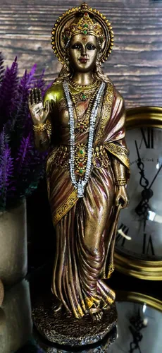 Vista 2 de Ebros Gift Figura decorativa de resina bronceada, hermosa diosa hindú, Sita, deidad de fertilidad, amor, lealtad, 9.25 pulgadas de alto, esposa