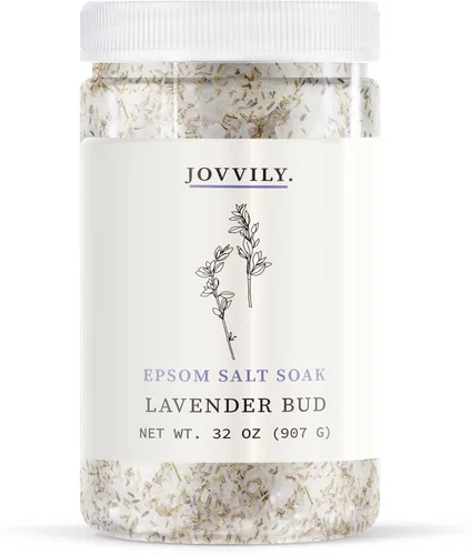Vista 4 de Jovvily Sal de Epsom con hoja de eucalipto y aceite de eucalipto, solución de remojo, aroma calmante (2 libras)