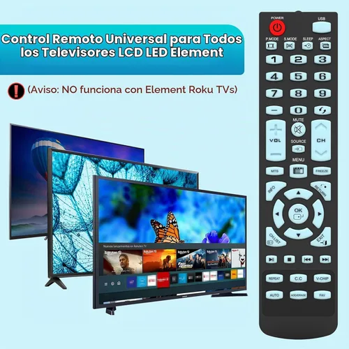 Vista 2 de Elemento de control remoto universal TV compatible con todos los elementos LCD LED TV - No requiere programación