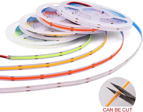 Vista 7 de COB - Tira de luces LED, 16.4 ft/16.4 pies, flexible, flexible, flexible, flexible, luces de cuerda LED COB, 12 V, 320 LEDs/m, blanco cálido, 3000