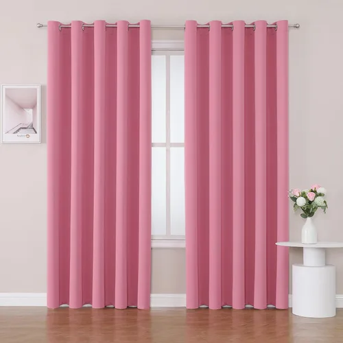 Vista 113 de ChrisDowa - Cortinas cortas para ventana de 40 pulgadas para dormitorio - Cortinas cortas con ojales y aislamiento térmico para oscurecer