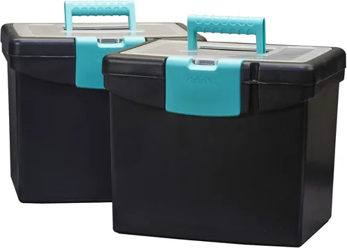 Vista 12 de Storex File Box, 10.88 x 13.25 x 11 pulgadas, color negro (STX61504U01C)