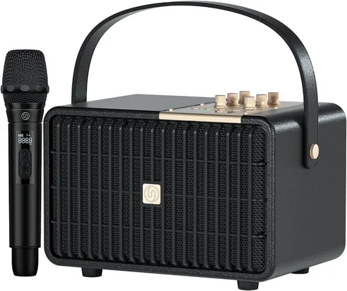 Vista 9 de Altavoz Bluetooth portátil 240W de potencia máxima Altavoz inalámbrico Borgoña
