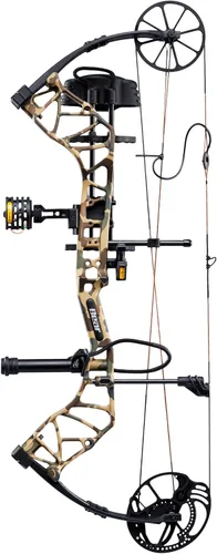 Vista 9 de Bear Species XT Bear Archery Arco compuesto listo para cazar Mossy Oak Bottomland/Negro