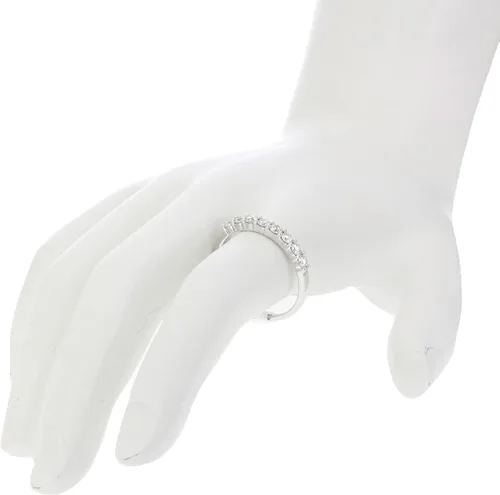 Vista 4 de Vir Jewels Anillo de boda de diamante 12 cttw en oro blanco de 14 quilates, engaste de 8 piedras