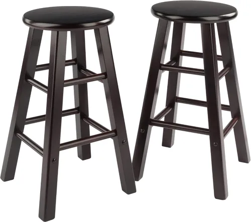 Vista 11 de Ergode Juego de taburetes de madera para mostrador, color gris ostra, juego de 2 piezas, madera maciza, capacidad de peso de 220 libras, estable