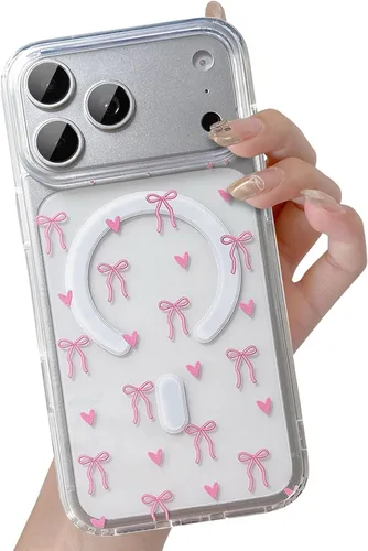 Vista 90 de UEEBAI - Funda magnética para iPhone 11, diseño de lazo, compatible con MagSafe, funda transparente delgada inalámbrica, antiamarilleo, a prueba