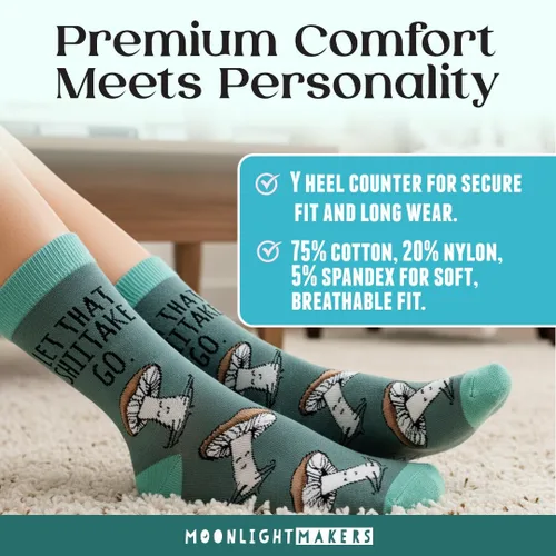 Vista 79 de Moonlight Makers Funny Colored Socks, Novelty Socks, Stocking Stuffer, Unisex Socks