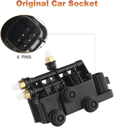 Vista 3 de Suministro de bloque de válvula de suspensión neumática compatible con Range Rover 2006-2013 Repuesto para Land Rover Discovery 3/LR3 2005-2009