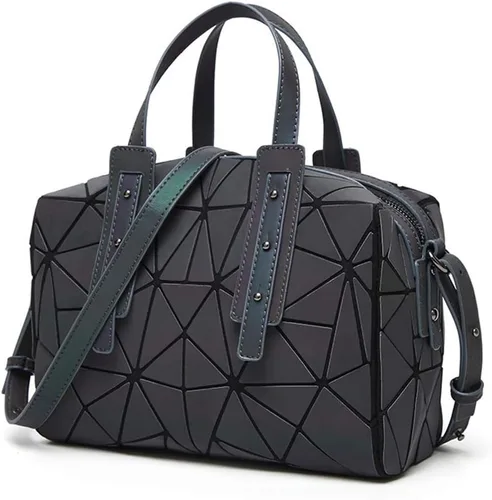 Vista 8 de Bolsos de mano para mujer, geométricos, luminosos, bolsos de mano con asa superior