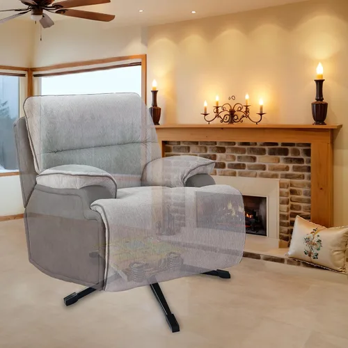 Vista 2 de Base reclinable de repuesto de 24 pulgadas con placa giratoria 360 inclinada de 5 patas con tapas para accesorios de sofá y silla